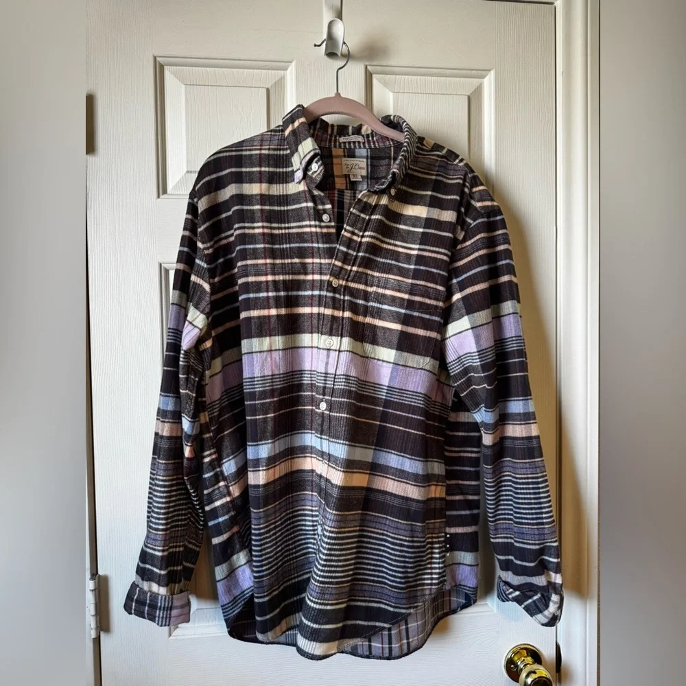 J. Crew Multicolor Striped Casual Button-Down Shirt - Brown Base - Picture 7 of 8